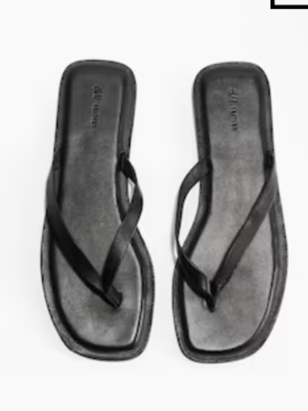 H&M Black Leather Thong Sandals